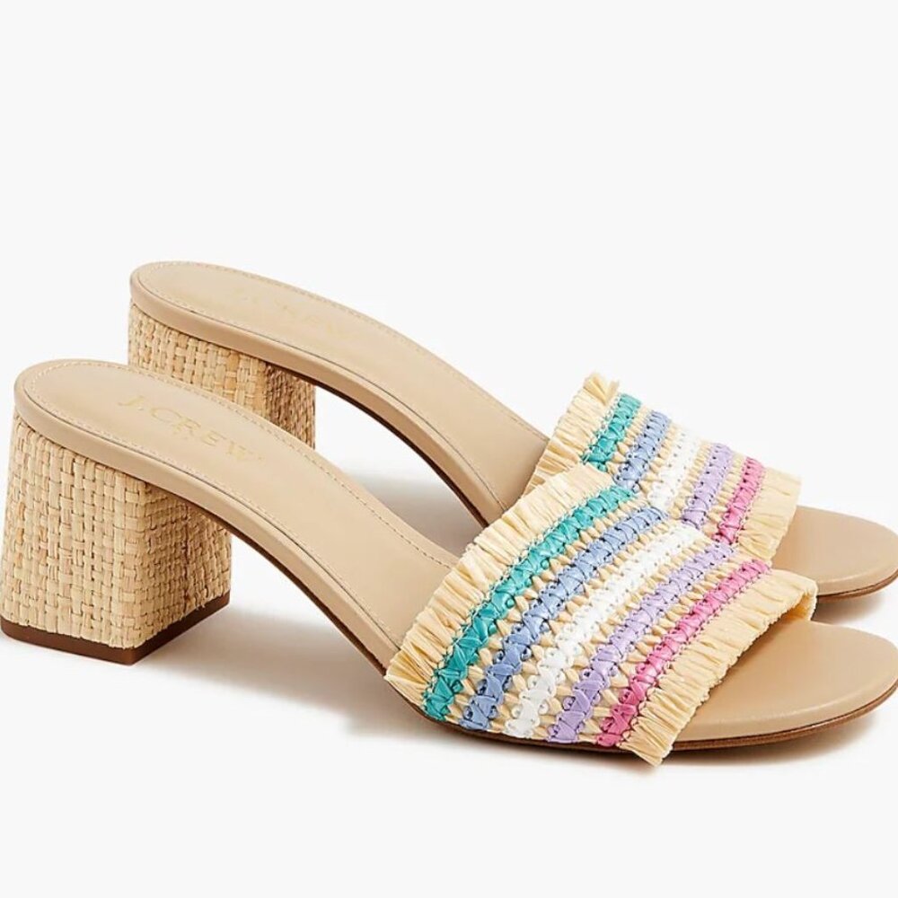 JCrew NWT Woven mule heeled sandals, size 5